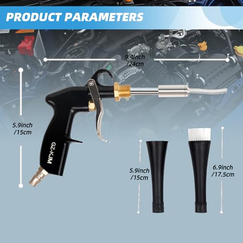 GZ-KJM High Pressure Car Interior Spraying Washing Gun with 2 Set Nozzle Sprayer Connector Air Pulse Car Washing Equipment Tool (Upgrade-Dust blow gun)