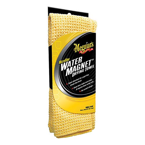 Meguiar's Water Magnet Microfiber Drying Towel - Premium Car Drying Towel That's Super Plush, Water Absorbent & Scratch-Free - 1 Pack, Yellow