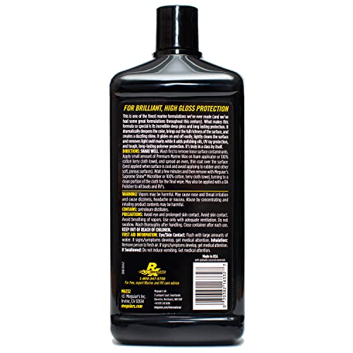 Meguiar's M6332 Flagship Premium Marine Wax - Long-Lasting & Durable Protection for Your Boat or RV, Give the Gift of Protection & Shine to Dad This Father's Day - 32 Oz