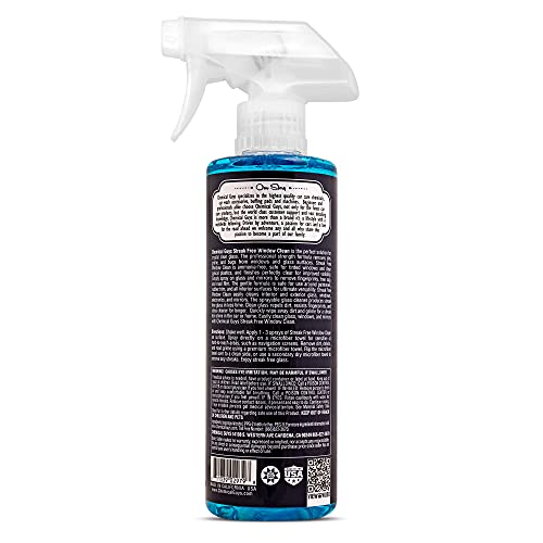 Chemical Guys CLD30016 Streak Free Glass & Window Cleaner (Works on Glass, Windows, Mirrors, Navigation Screens & More; Car, Truck, SUV and Home Use), Ammonia Free & Safe on Tinted Windows, 16 fl oz
