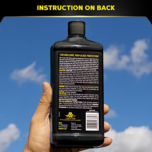 Meguiar's M6332 Flagship Premium Marine Wax - Long-Lasting & Durable Protection for Your Boat or RV, Give the Gift of Protection & Shine to Dad This Father's Day - 32 Oz