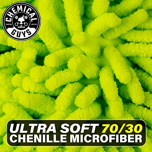 Chemical Guys MIC49302 Chenille Premium Scratch-Free Microfiber Wash Mitt, Lime Green, 9.6" x 2.3" x 7" (2 Pack)