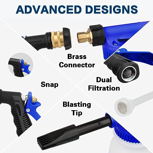 anngrowy Car Wash Foam Gun Foam Cannon Garden Hose Spray Foam Gun Soap Car Wash Foam Cannon Blaster for Hose Car Washing Soap Gun Adjustable Foaming Car Wash Sprayer Quick Connector to Any Garden Hose