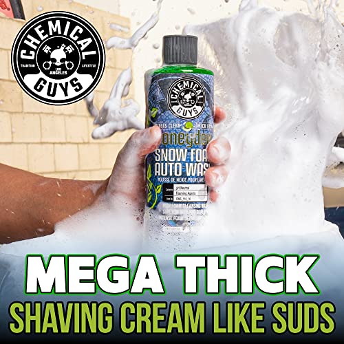 Chemical Guys CWS 110 16 Honeydew Snow Foam Car Wash Soap (Works with Foam Cannons, Foam Guns or Bucket Washes) Safe for Cars, Trucks, Motorcycles, RVs & More, 16 fl oz, Honeydew Scent