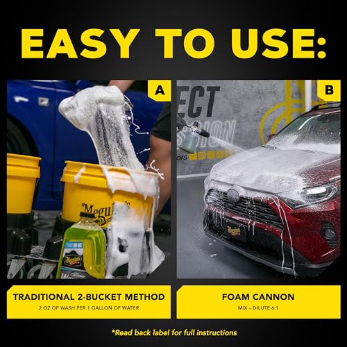 Meguiar's Hybrid Ceramic Wash & Wax - Sophisticated Car Wash Gently Cleans and Adds Shine and Slickness While Boosting Paint with Hybrid Ceramic Wax and Extreme Water Beading - 48oz