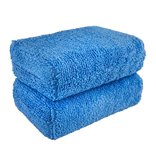 Chemical Guys MIC_292_02 Premium Grade Microfiber Applicator, Blue, Pack of 2