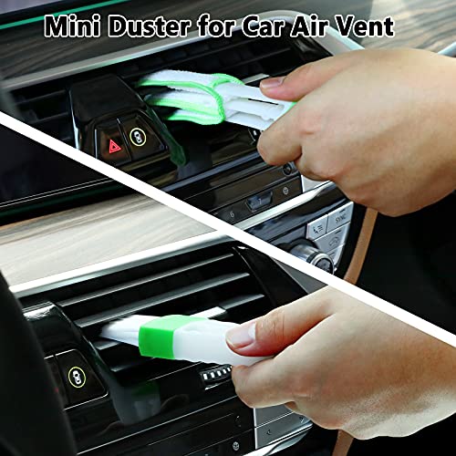 MOFEEZ 15pcs Car Wash Cleaning Tools Kit Car Detailing Set with Absorbent Towels Dash Duster Tire Wheel Brushes Window Squeegee Air Conditioner Brush Waxing Sponge