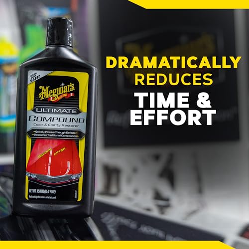 Meguiar's Ultimate Compound, 15.2 Oz - Remove Scratches, Swirl Marks and Oxidation While you Restore Color and Clarity for a Showroom Shine - Safe and Effective on All Glossy Paints and Clear Coats