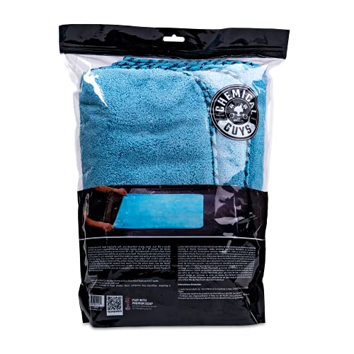 Chemical Guys MIC1996 Woolly Mammoth Microfiber Dryer Towel (36" x 25") Cars,Trucks, SUVs, RVs, Home, Pets, Messes, Blue