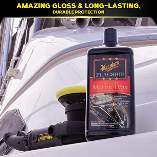 Meguiar's M6332 Flagship Premium Marine Wax - Long-Lasting & Durable Protection for Your Boat or RV, Give the Gift of Protection & Shine to Dad This Father's Day - 32 Oz