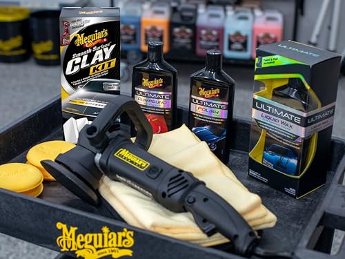 Meguiar’s G191700 Smooth Surface Clay Kit - Includes 180 Grams of Clay Bars, Quik Detailer Spray Bottle and Microfiber Towel