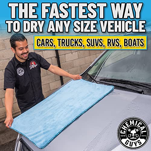 Chemical Guys MIC1996 Woolly Mammoth Microfiber Dryer Towel (36" x 25") Cars,Trucks, SUVs, RVs, Home, Pets, Messes, Blue