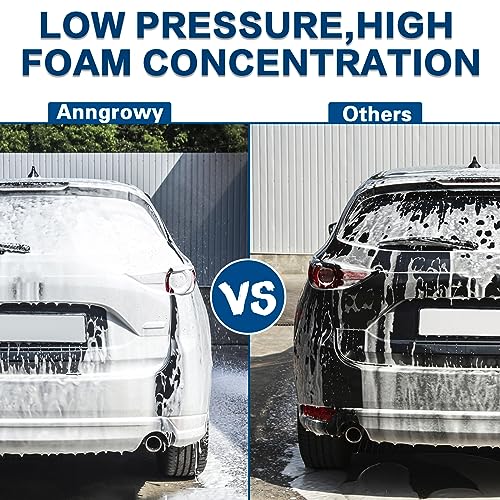 anngrowy Car Wash Foam Gun Foam Cannon Garden Hose Spray Foam Gun Soap Car Wash Foam Cannon Blaster for Hose Car Washing Soap Gun Adjustable Foaming Car Wash Sprayer Quick Connector to Any Garden Hose