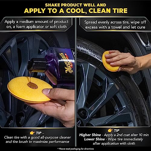 Meguiar's G7516 Endurance Tire Gel, Premium Tire Gel for a Lasting Glossy Shine - 16 Oz Bottle, PURPLE