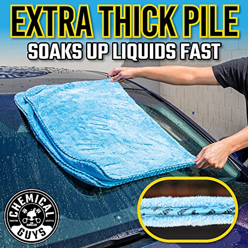 Chemical Guys MIC1996 Woolly Mammoth Microfiber Dryer Towel (36" x 25") Cars,Trucks, SUVs, RVs, Home, Pets, Messes, Blue