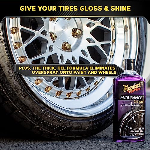 Meguiar's G7516 Endurance Tire Gel, Premium Tire Gel for a Lasting Glossy Shine - 16 Oz Bottle, PURPLE