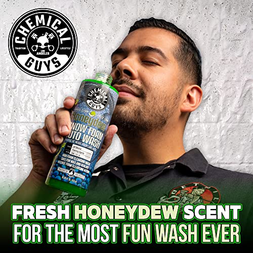 Chemical Guys CWS 110 16 Honeydew Snow Foam Car Wash Soap (Works with Foam Cannons, Foam Guns or Bucket Washes) Safe for Cars, Trucks, Motorcycles, RVs & More, 16 fl oz, Honeydew Scent