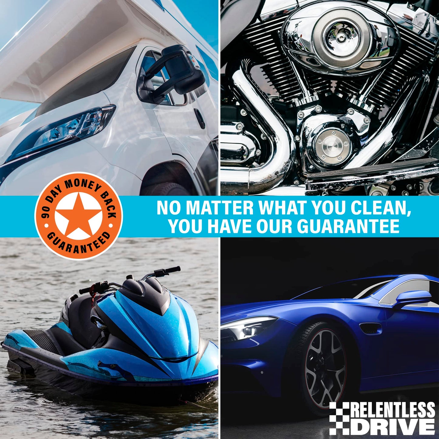 Relentless Drive Car Upholstery Cleaner Kit - Car Seat Cleaner & Car Carpet Cleaner - Works Great on Stains, Keep Car Interior Smelling Fresh - Car Interior Cleaner