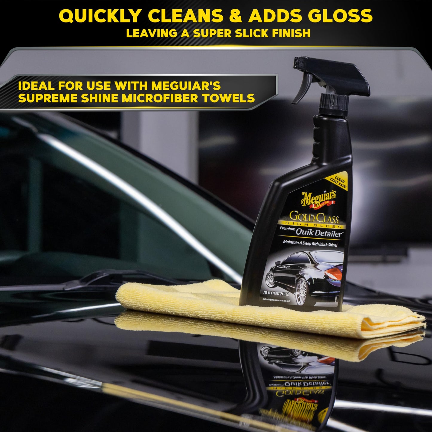 Meguiar's G7624 Gold Class High Gloss Premium Quik Detailer - 24 Oz Spray Bottle