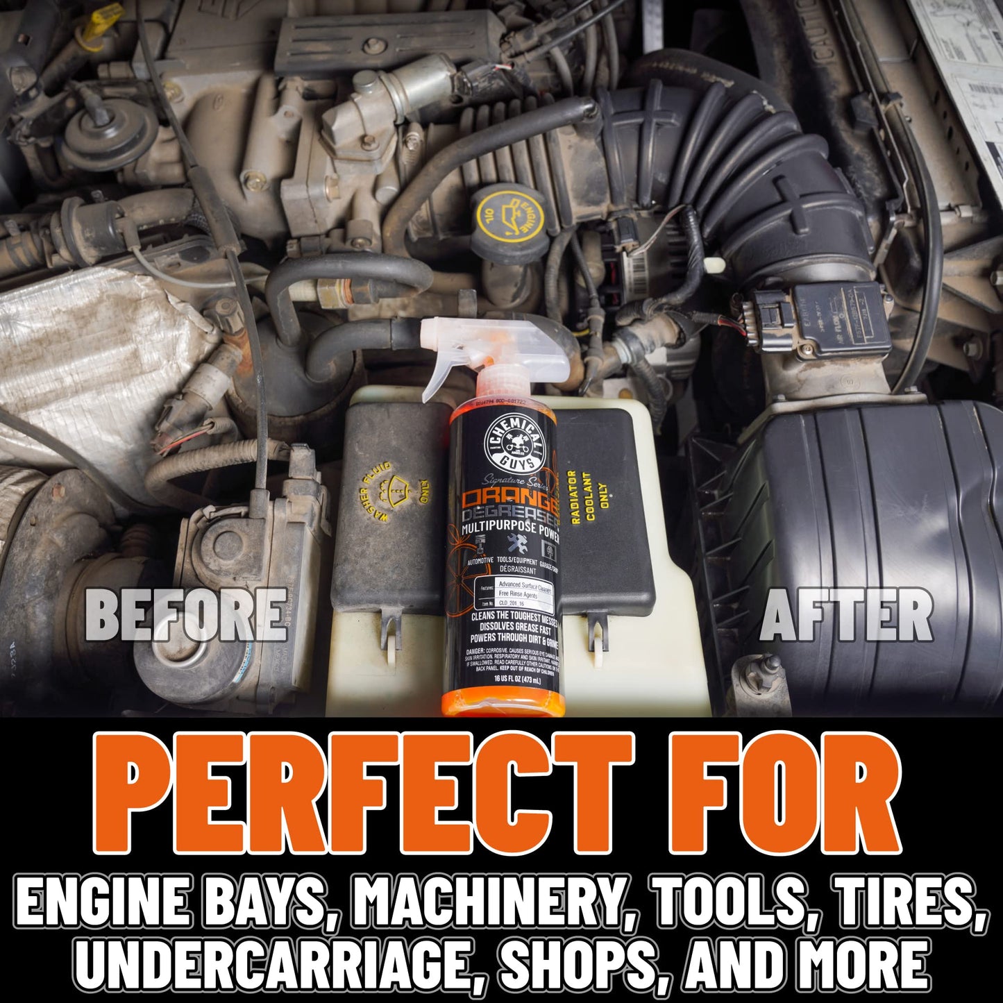 Chemical Guys CLD_201_16 Signature Series Orange Degreaser, Multipurpose Power, Safe for Cars, Trucks, SUVs, Motorcycles, RVs & More, 16 fl oz