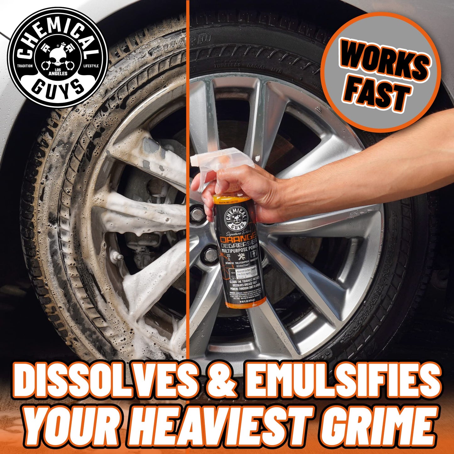 Chemical Guys CLD_201_16 Signature Series Orange Degreaser, Multipurpose Power, Safe for Cars, Trucks, SUVs, Motorcycles, RVs & More, 16 fl oz