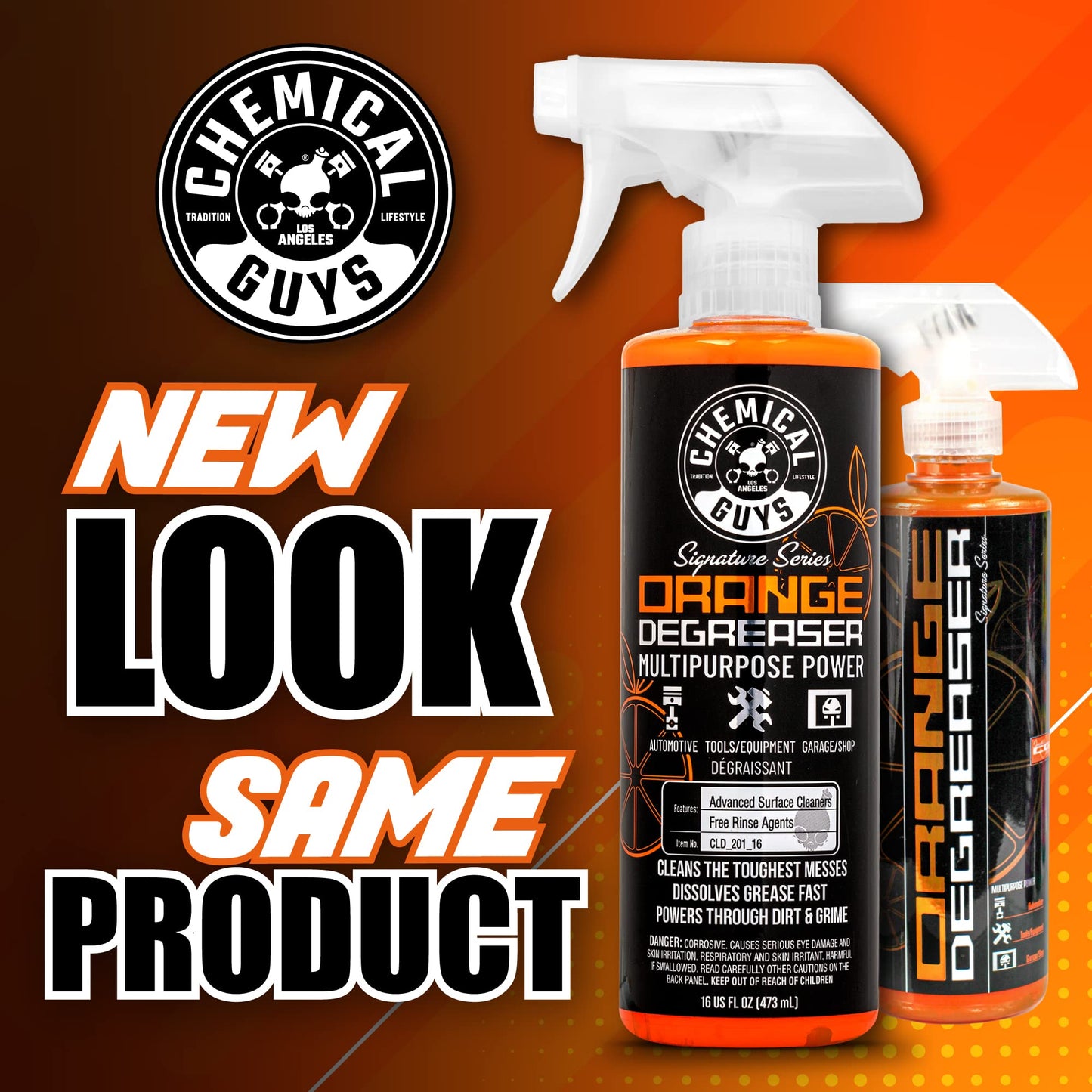 Chemical Guys CLD_201_16 Signature Series Orange Degreaser, Multipurpose Power, Safe for Cars, Trucks, SUVs, Motorcycles, RVs & More, 16 fl oz