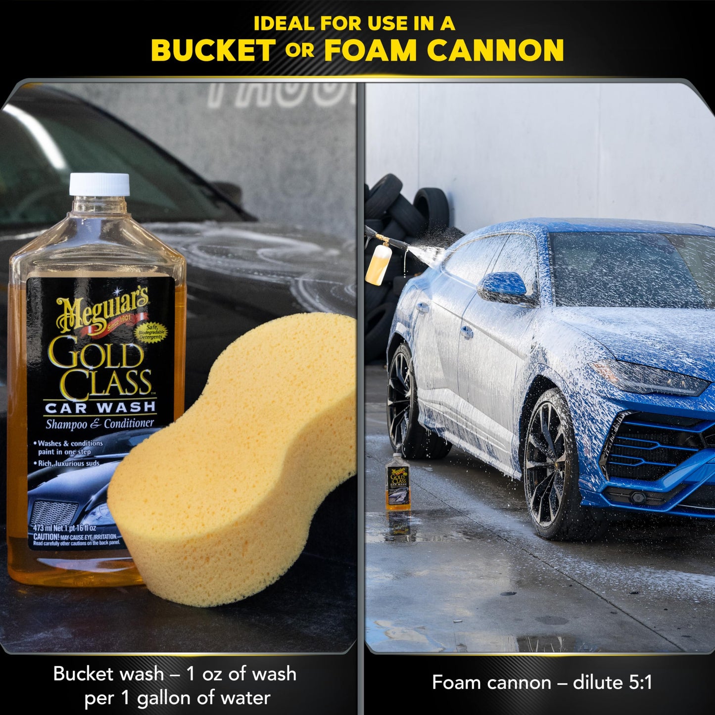 Meguiar's Classic Wash & Wax Kit, Car Cleaning Kit with Car Wash Soap and Wax, Includes Other Car Cleaning Products Like Detail Spray, Interior Cleaner, Tire Cleaner, and More