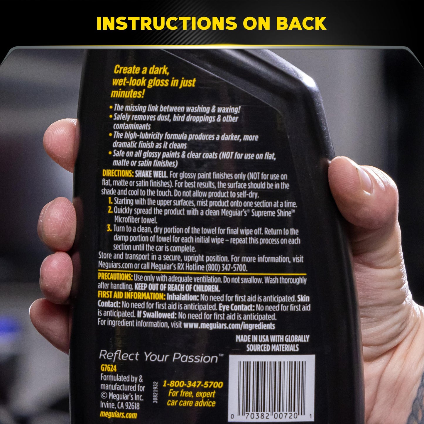Meguiar's G7624 Gold Class High Gloss Premium Quik Detailer - 24 Oz Spray Bottle