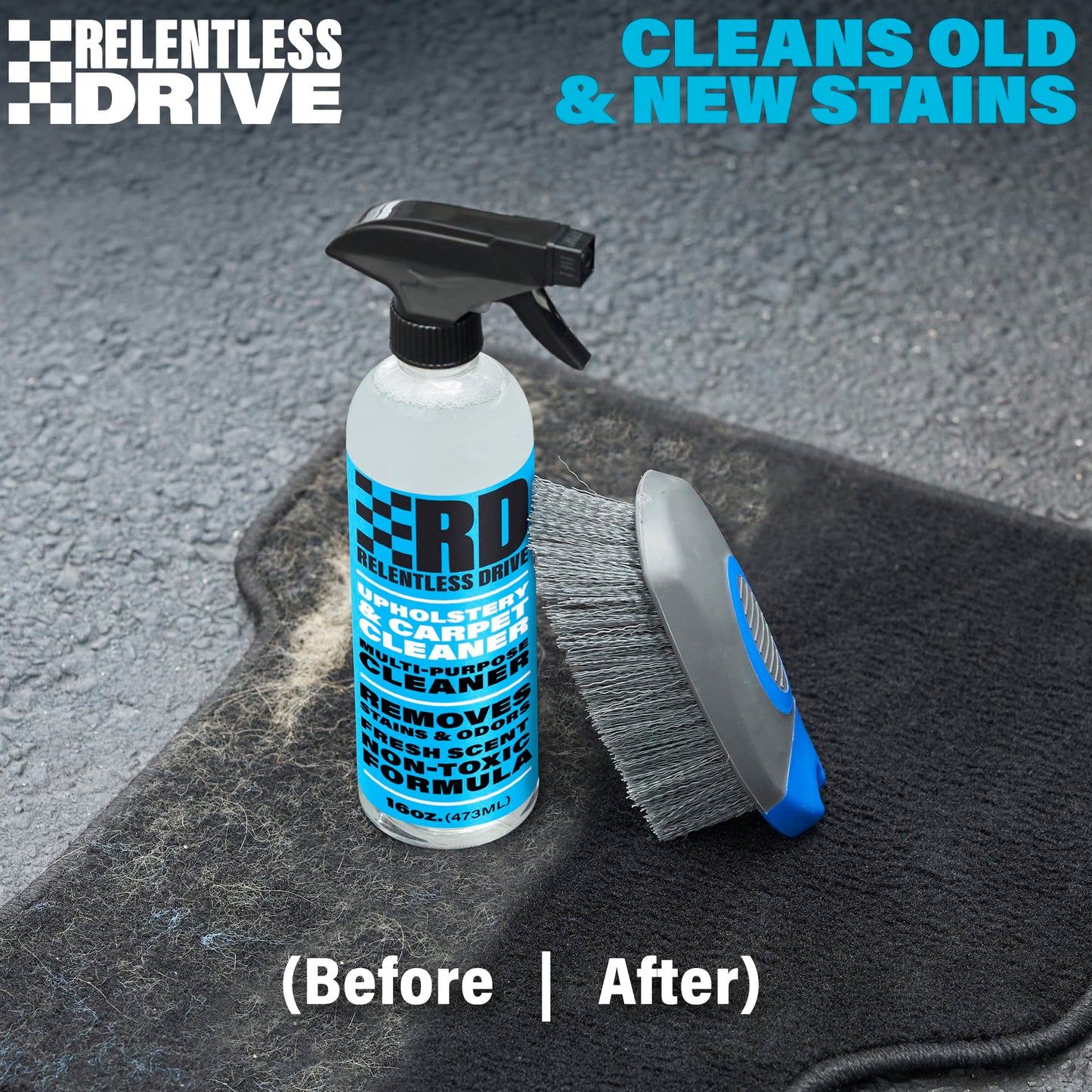 Relentless Drive Car Upholstery Cleaner Kit - Car Seat Cleaner & Car Carpet Cleaner - Works Great on Stains, Keep Car Interior Smelling Fresh - Car Interior Cleaner