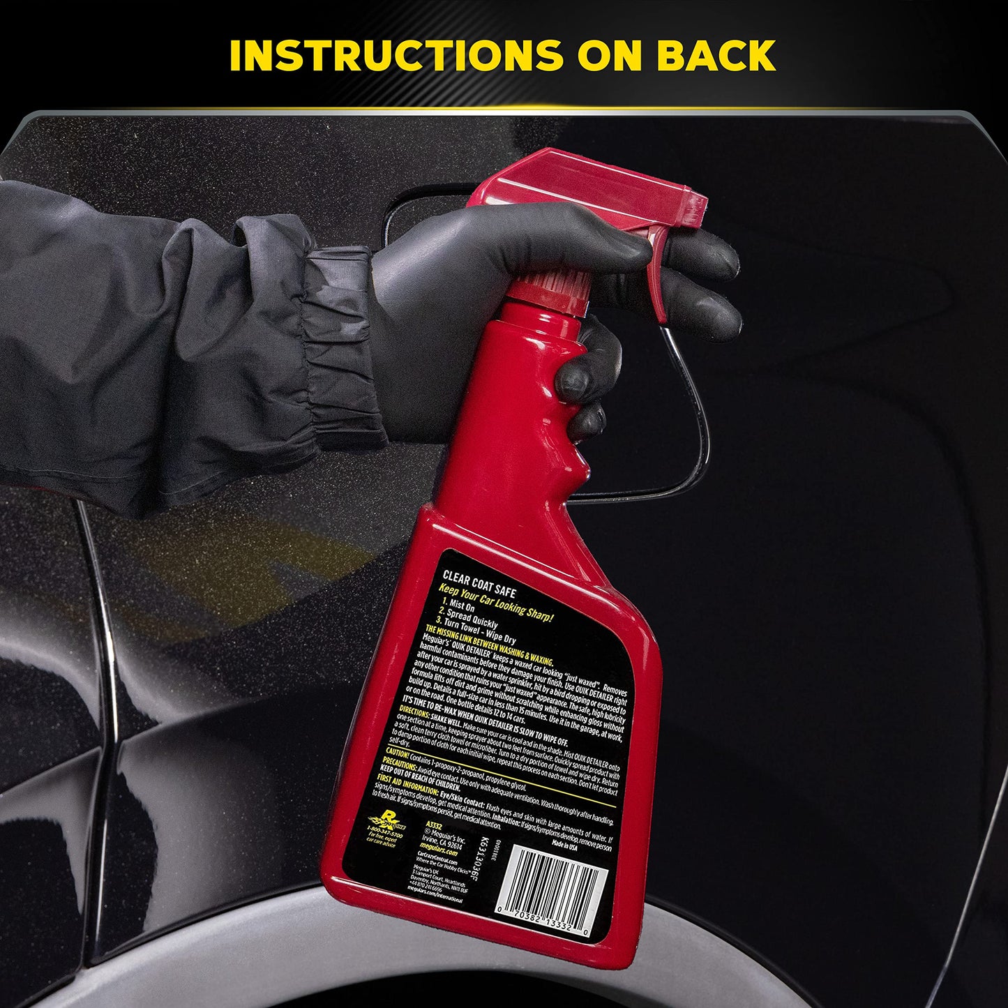 Meguiar's Quik Detailer, Mist & Wipe Car Detailing Spray, Clear Light Contaminants and Boost Shine with a Quick Detailer Spray that Keeps Paint and Wax Looking Like New, 32 oz.