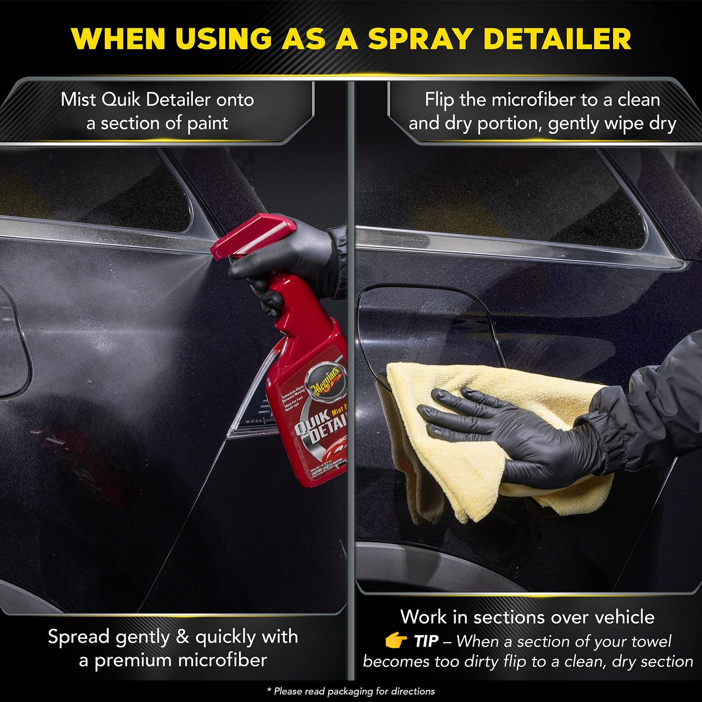 Meguiar's Quik Detailer, Mist & Wipe Car Detailing Spray, Clear Light Contaminants and Boost Shine with a Quick Detailer Spray that Keeps Paint and Wax Looking Like New, 32 oz.