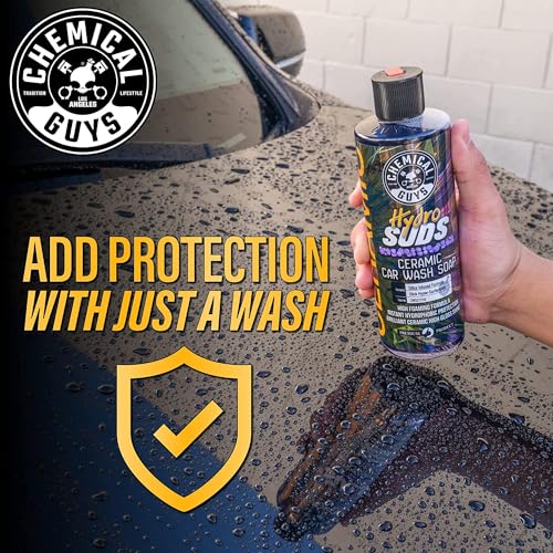 Chemical Guys CWS21216 HydroSuds Ceramic SiO2 Shine High Foaming Car Wash Soap (Works with Foam Cannons, Foam Guns or Bucket Washes) For Cars, Trucks, Motorcycles, RVs & More, 16 fl oz, Berry Scent