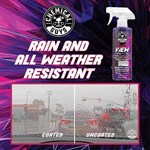 Chemical Guys CLD30116 HydroView Ceramic Glass Cleaner, Water Repellent & Protective Coating (Works on Glass, Windows, Mirrors, Navigation Screens & More; Car, Truck, SUV and Home Use), 16 fl oz