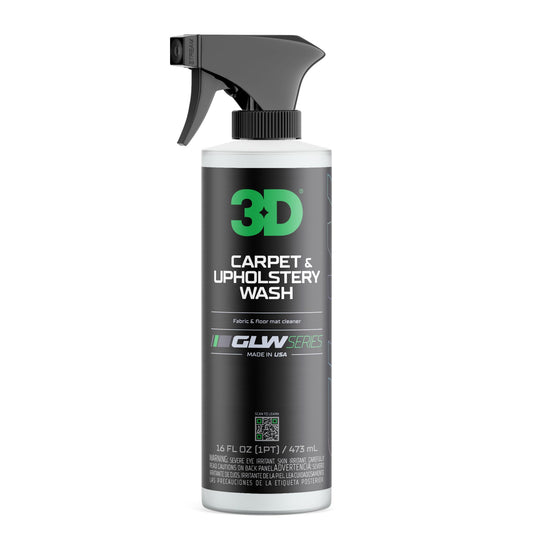 3D Carpet & Upholstery Cleaner, GLW Series | Ultra Powerful Stain Eliminator | Car Carpet, Seats, Floor Mats | Hyper Thick Foam | Fresh Scent | DIY Car Detailing | 16 oz