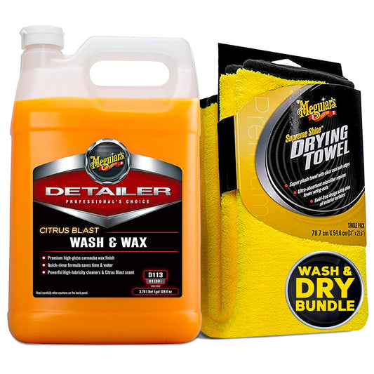 Meguiar's Citrus Blast Wash & Wax Bundle Supreme Shine Drying Towel